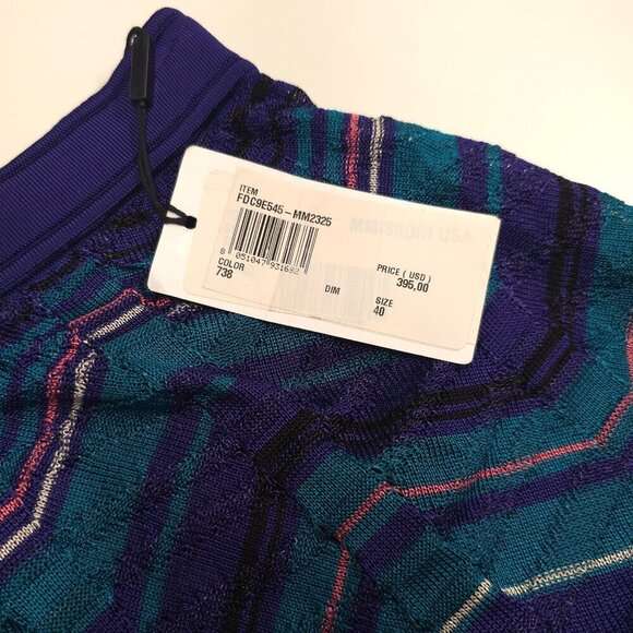 M MISSONI Zigzag Patterned Multicolored Knit Pencil Skirt - Picture 12 of 14